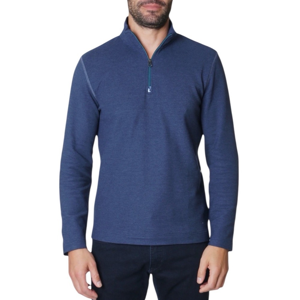 Robert‎ Graham Men's Germano Long-Sleeve 1/4-zip Pullover Sweater Navy $198.00